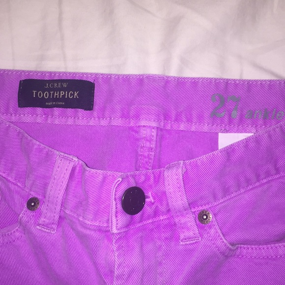 Purple J. Crew Toothpick Jeans - Picture 3 of 3